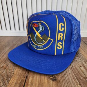 VTG 388th CRS Pro Line Trucker Hat Cap Blue Snapback Mesh Made In USA Military
